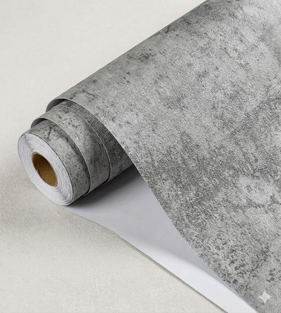 Papel Tapiz Efecto Cemento Industrial Autoadhesivo